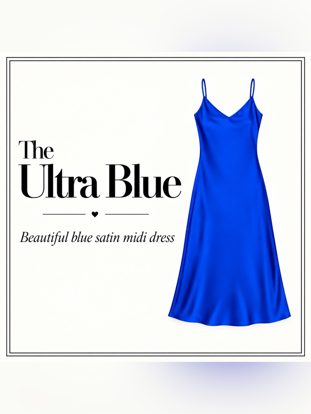 Icône Simons Ultra Cobalt Royal Blue Satin Midi Slip Dress XS